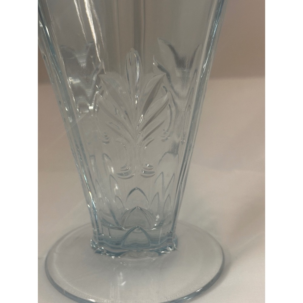 Fostoria Baroque Azure Blue Footed Tumblers 6 inch Glass Set of 3 - Picture 12 of 14